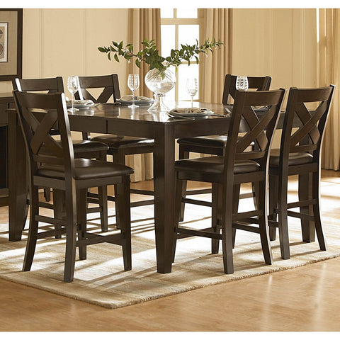 Homelegance Crown Point 7 Piece Counter Height Dining Room Set