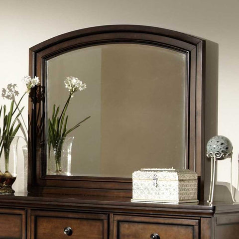 Homelegance Cumberland Arched Mirror in Medium Brown
