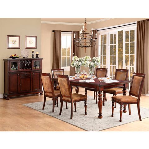 Homelegance Cumberland Dining Table With 18" Leaf In Rich Medium Brown