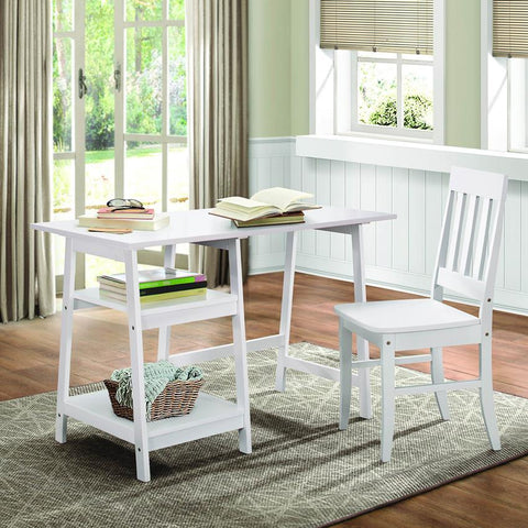 Homelegance Daily Writing Desk & Chair in White