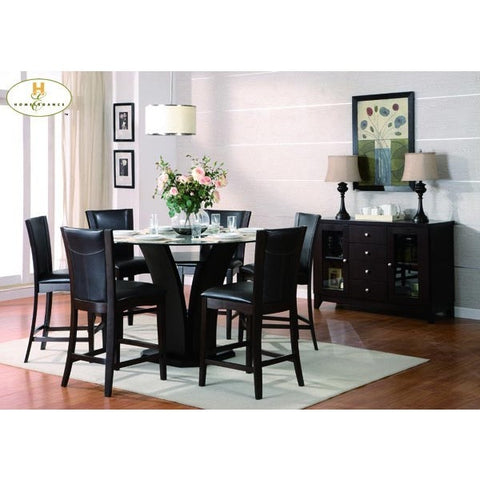 Homelegance Daisy 7 Piece Round Counter Height Dining Room Set