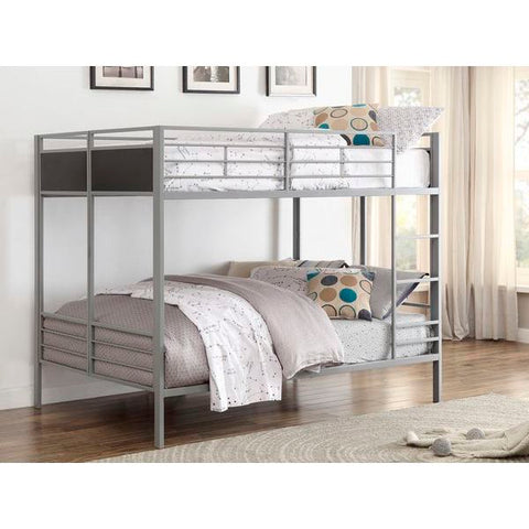 Homelegance Dex Full/Full Metal Folding Bunk bed In Black Panels / Grey