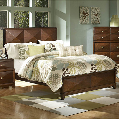 Homelegance Diamond Palace Panel Bed in Cherry