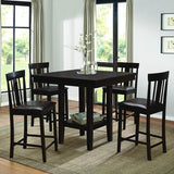 Homelegance Diego 5 Piece Square Counter Height Table Set in Espresso