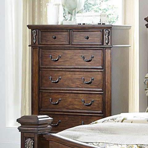 Homelegance Donata Falls 6 Drawer Chest in Warm Brown