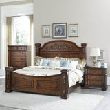 Homelegance Donata Falls Poster Bed in Warm Brown