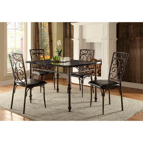 Homelegance Dryden Dining Table In Faux Marble / Metal Frame