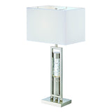 Homelegance Elan Table Lamp in Glass & Satin Nickel Metal