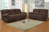 Homelegance Esther 2 Piece Reclining Living Room Set in Brown Chenille