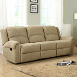 Homelegance Esther Reclining Sofa in Beige Chenille