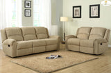 Homelegance Esther Reclining Sofa in Beige Chenille