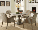 Homelegance Euro Casual Round Pedestal Dining Table in Rustic Weathered