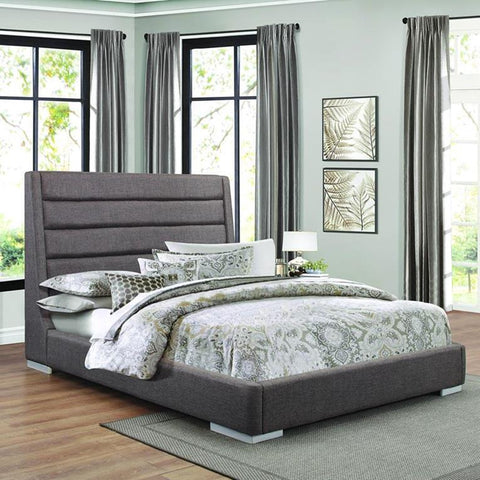 Homelegance Fabriana Upholstered Platform Bed in Grey