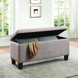 Homelegance Felicia Lift Top Storage Bench in Light Neutral Tone Fabric