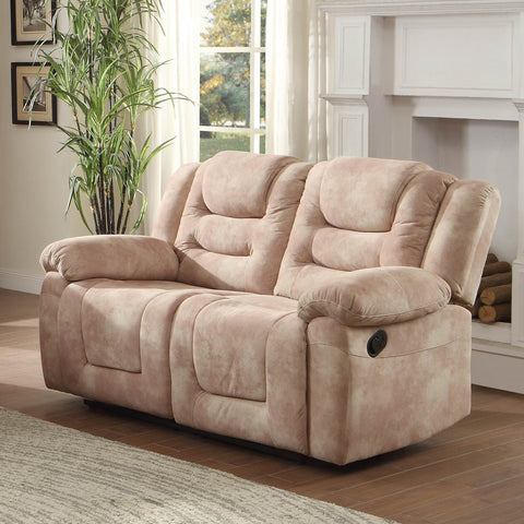 Homelegance Freya Double Reclining Loveseat in Taupe