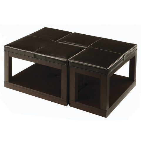 Homelegance Frisco Bay L-Shaped Cocktail Table in Espresso