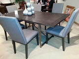 Homelegance Fulton Dining Table, Stainless Steel Bse In Weathered Grey Wood