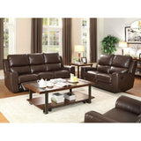 Homelegance Gannet 2 Piece Living Room Set in Brown Leather