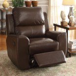 Homelegance Gannet Glider Reclining Chair in Brown Leather