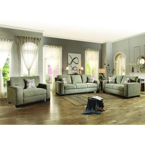 Homelegance Gowan 3 Piece Living Room Set in Brown Chenille