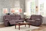 Homelegance Greenville Reclining Sofa In Blue Grey Velvet