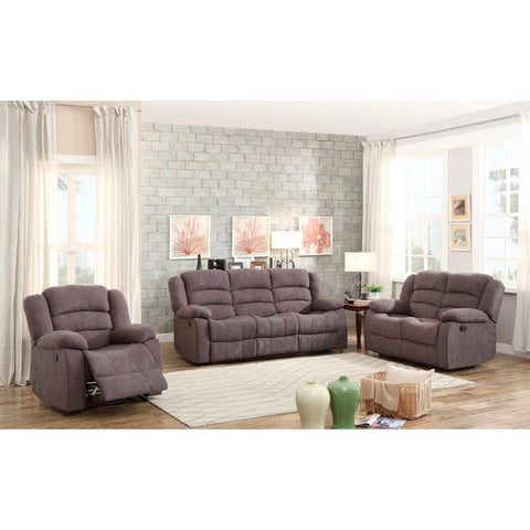 Homelegance Greenville Three Piece Sofa Set In Blue Grey Velvet
