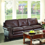 Homelegance Greermont Sofa in Brown Leather