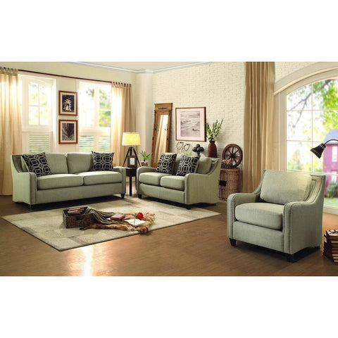 Homelegance Gretna 3 Piece Living Room Set in Wheat Tone Fabric