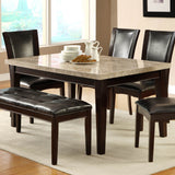 Homelegance Hahn Marble Top Dining Table in Espresso