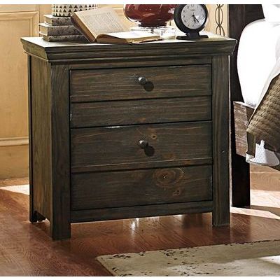 Homelegance Hardwin Night Stand, Wire Brushed In Weathered Pine Finish