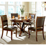 Homelegance Helena 5 Piece Round Dining Room Set in Cherry