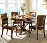 Homelegance Helena 5 Piece Round Dining Room Set in Cherry