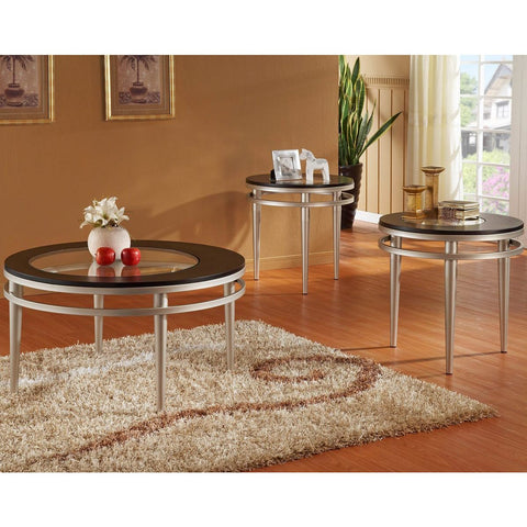 Homelegance Hodges 3 Piece Coffee Table Set w/ Nickel Legs
