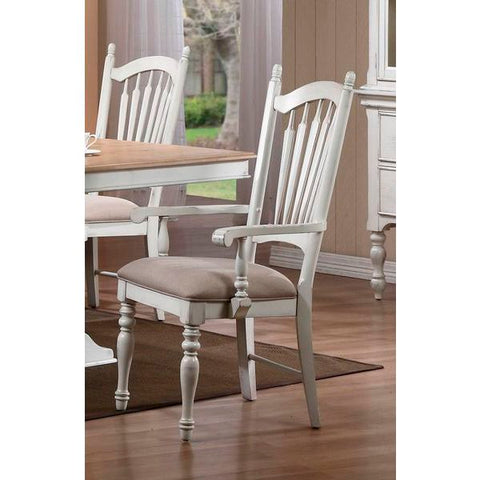 Homelegance Hollyhock Fabric Arm Chair In Oak / White