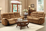 Homelegance Huxley Double Reclining Loveseat in Brown