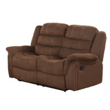 Homelegance Huxley Double Reclining Loveseat in Chocolate