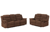 Homelegance Huxley Double Reclining Sofa in Chocolate