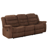 Homelegance Huxley 2 Piece Double Reclining Living Room Set in Chocolate