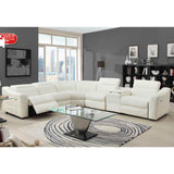Homelegance Instrumental Reclining Sectional in White Leather