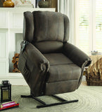 Homelegance Iola Power Lift Chair in Dark Brown Fabric