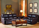 Homelegance Jedidiah Double Reclining Loveseat in Chocolate Leather