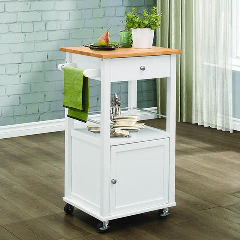 Homelegance Kady Kitchen Cart w/Casters in White
