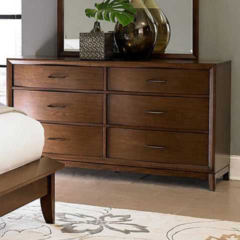 Homelegance Kasler 6 Drawer Dresser in Medium Walnut