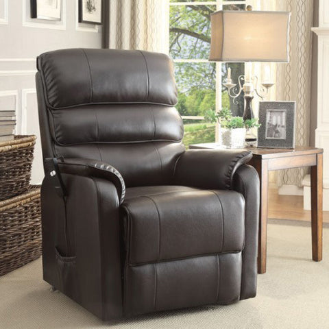 Homelegance Kellen Power Lift Chair in Dark Brown Leather