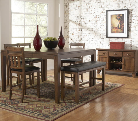 Homelegance Kirtland Butterfly Leaf Counter Height Dining Table in Oak