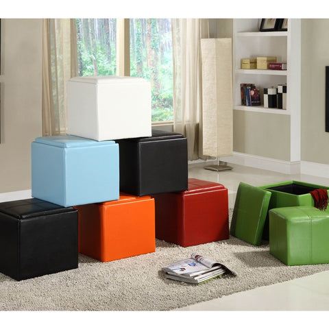 Homelegance Ladd Storage Cube Ottoman in Bi-Cast Vinyl