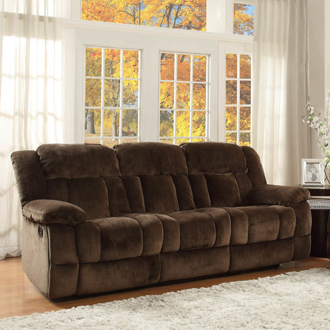 Homelegance Laurelton Double Reclining Sofa in Chocolate Microfiber