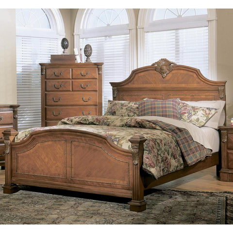 Homelegance Legacy Poster Bed in Brown Cherry