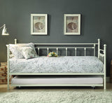 Homelegance Lorena Metal Daybed w/Trundle in White