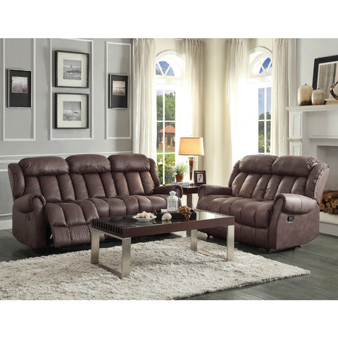 Homelegance Mankato 2 Piece Living Room Set in Chocolate Polyester